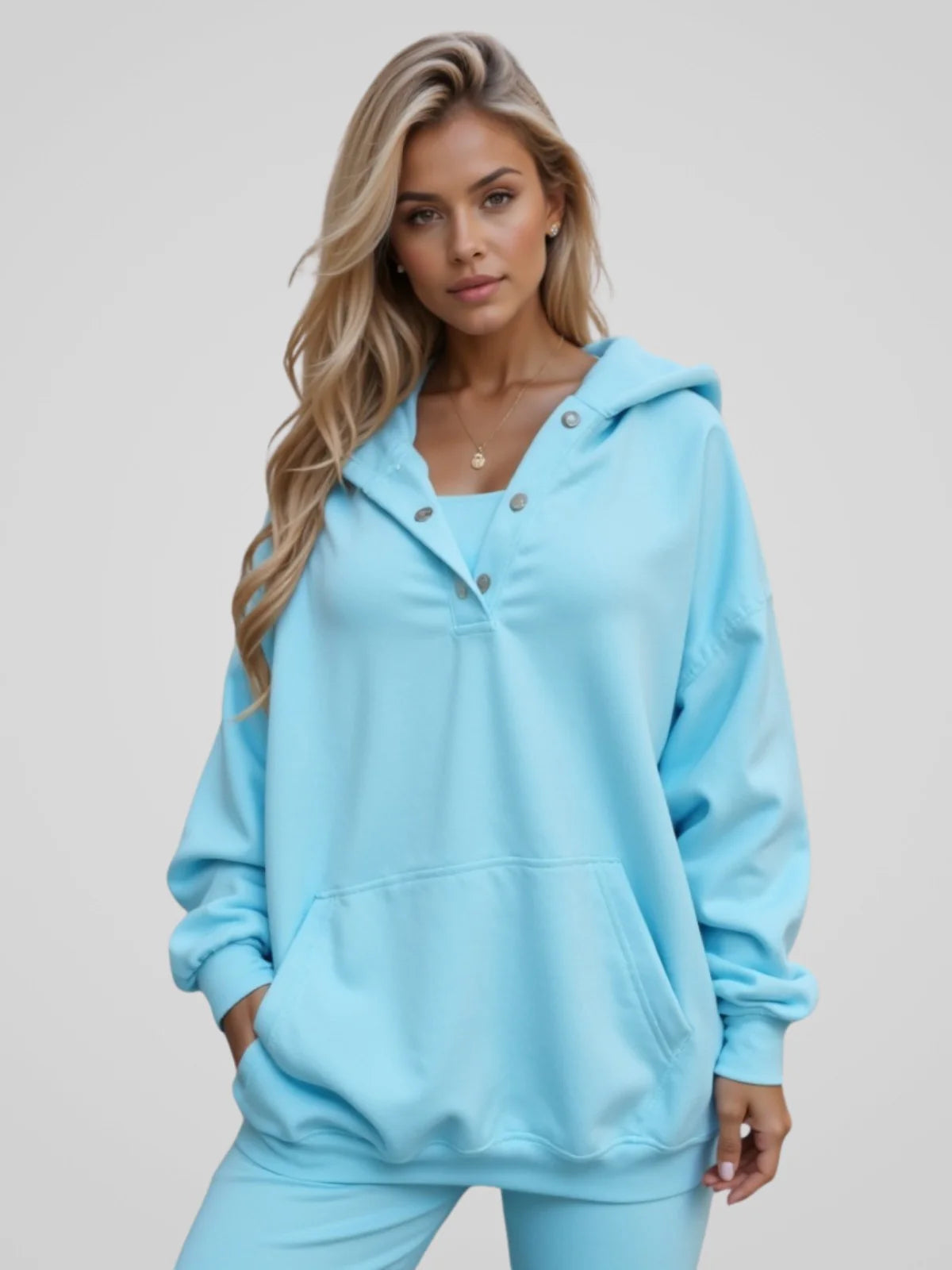 Oversized Pullover Hoodie | Oversized Snap Fit Hoodie | Bellagio Moda