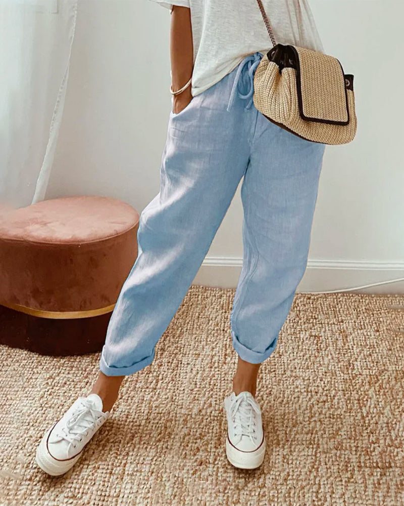 Rosa - Elegant Linen Trousers for Effortless Chic