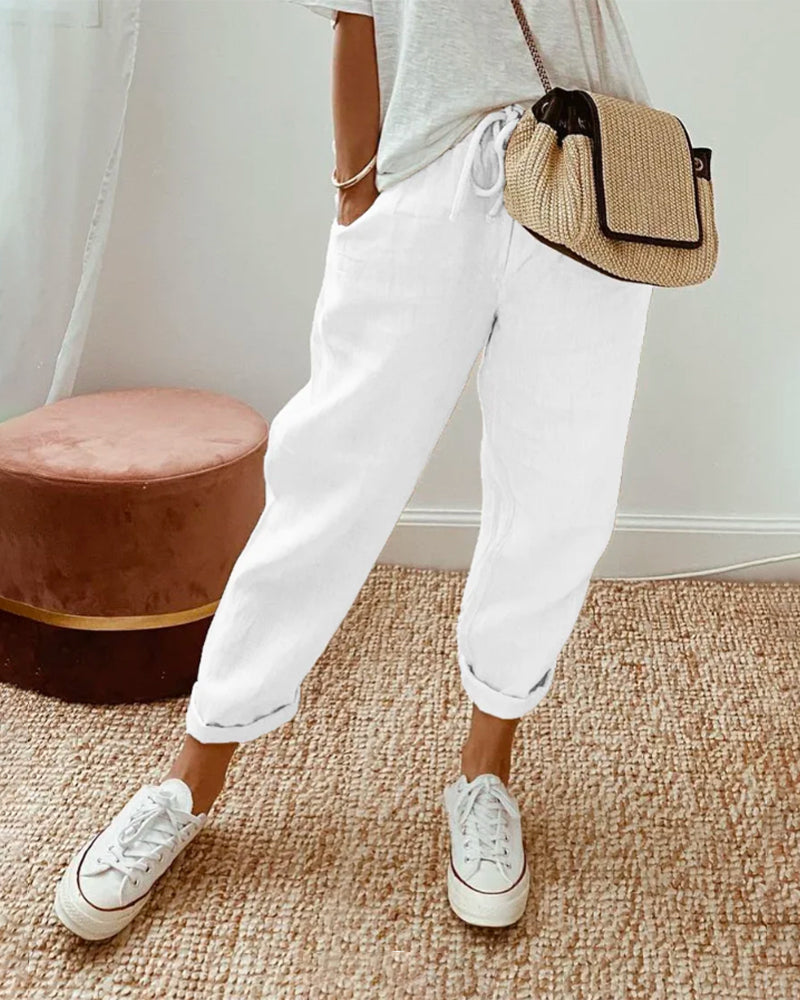 Rosa - Elegant Linen Trousers for Effortless Chic