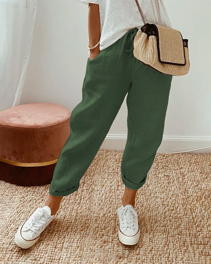 Rosa - Elegant Linen Trousers for Effortless Chic