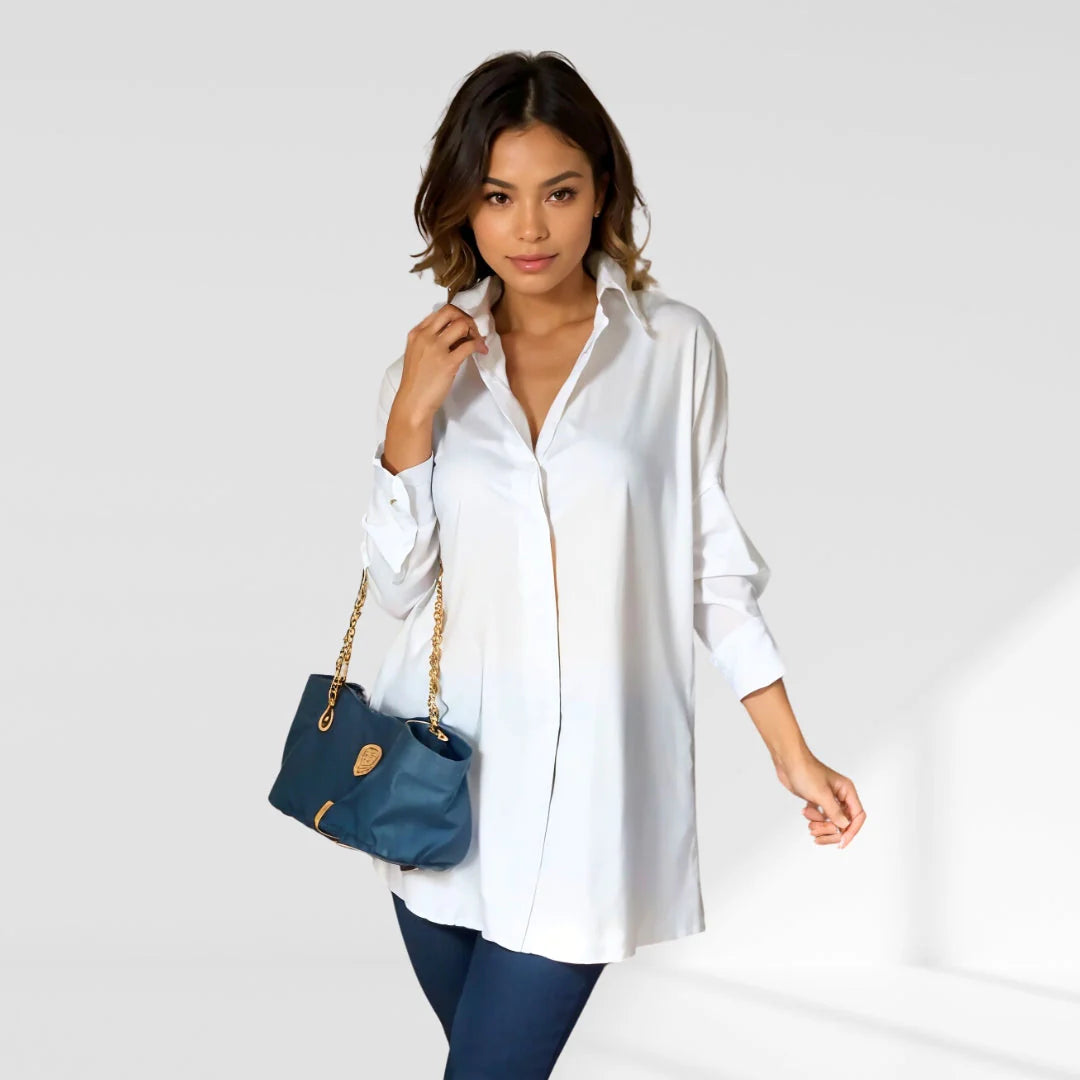 Lapel Button Shirt | Oversized Lapel Shirts | Bellagio Moda