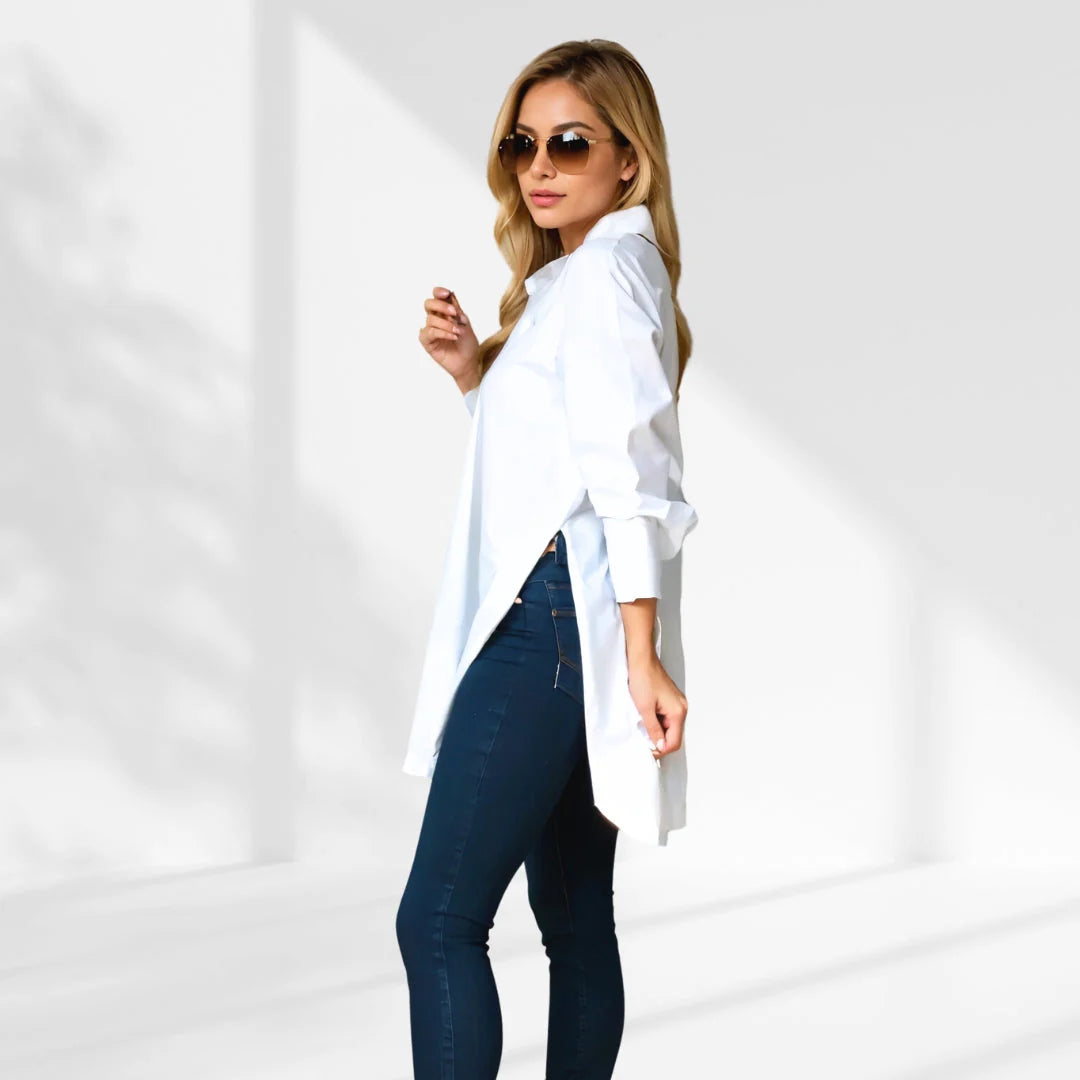 Lapel Button Shirt | Oversized Lapel Shirts | Bellagio Moda