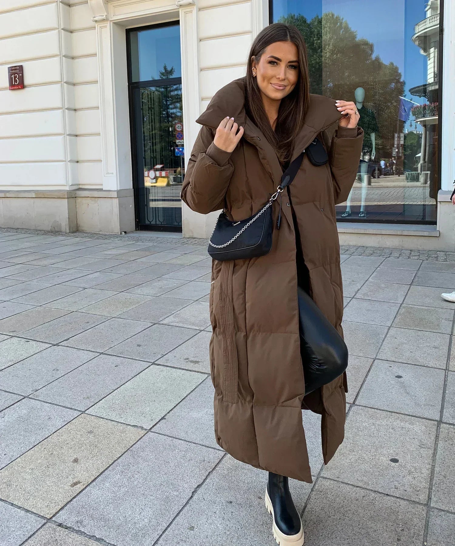 Women's Long Coats | Elegant Quilted Coat | Bellagio Moda