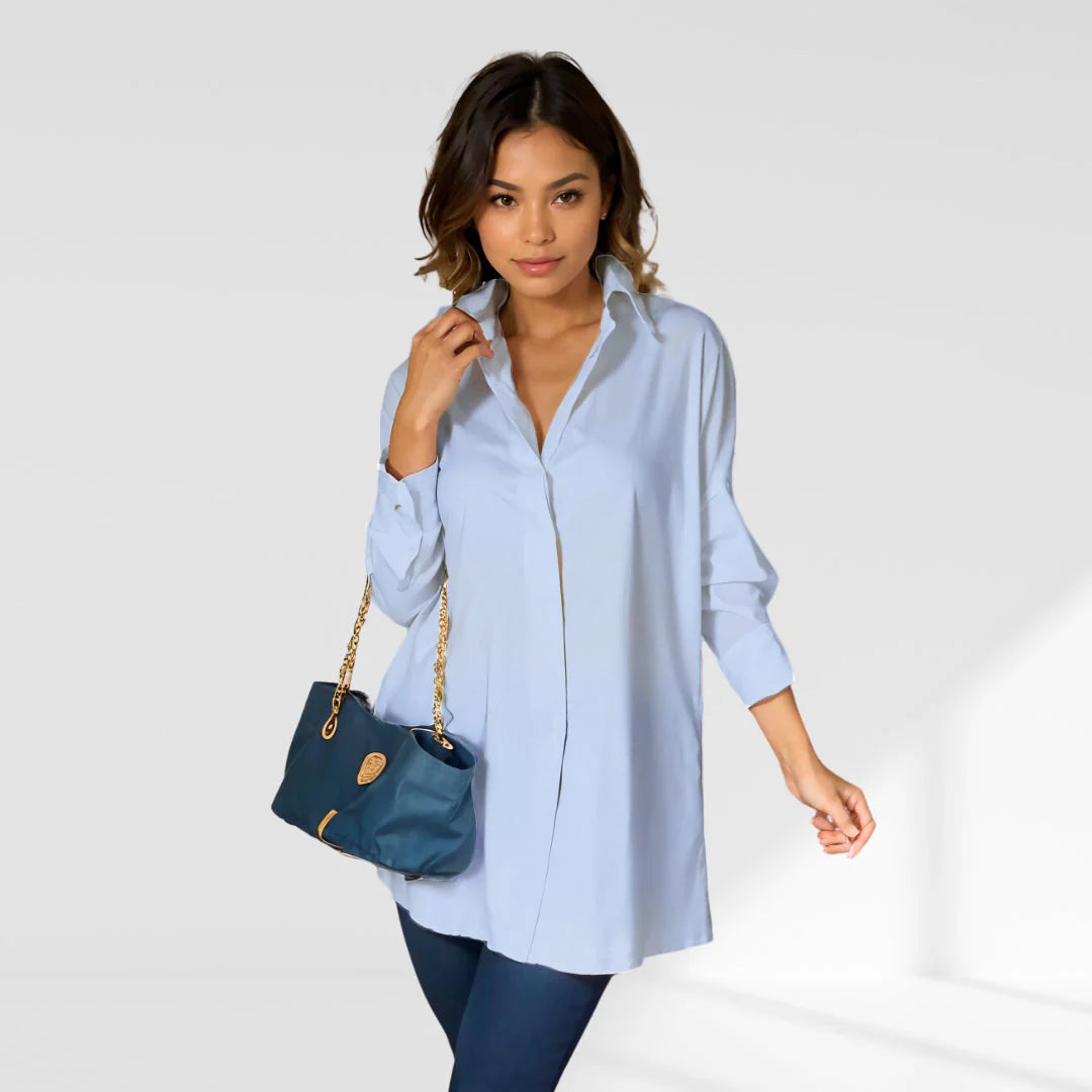 Lapel Button Shirt | Oversized Lapel Shirts | Bellagio Moda