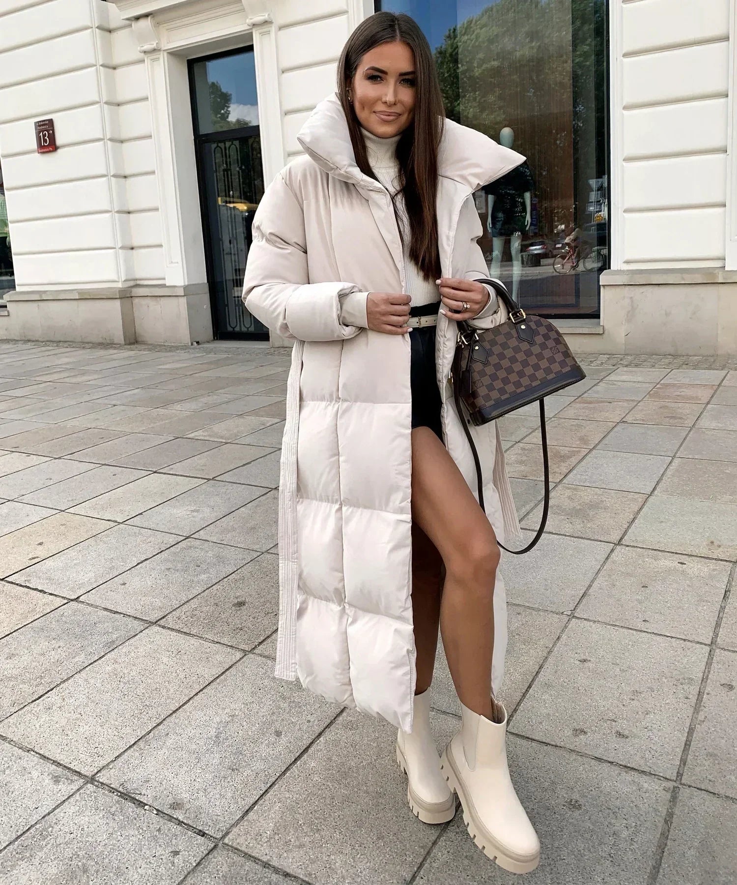 Women's Long Coats | Elegant Quilted Coat | Bellagio Moda