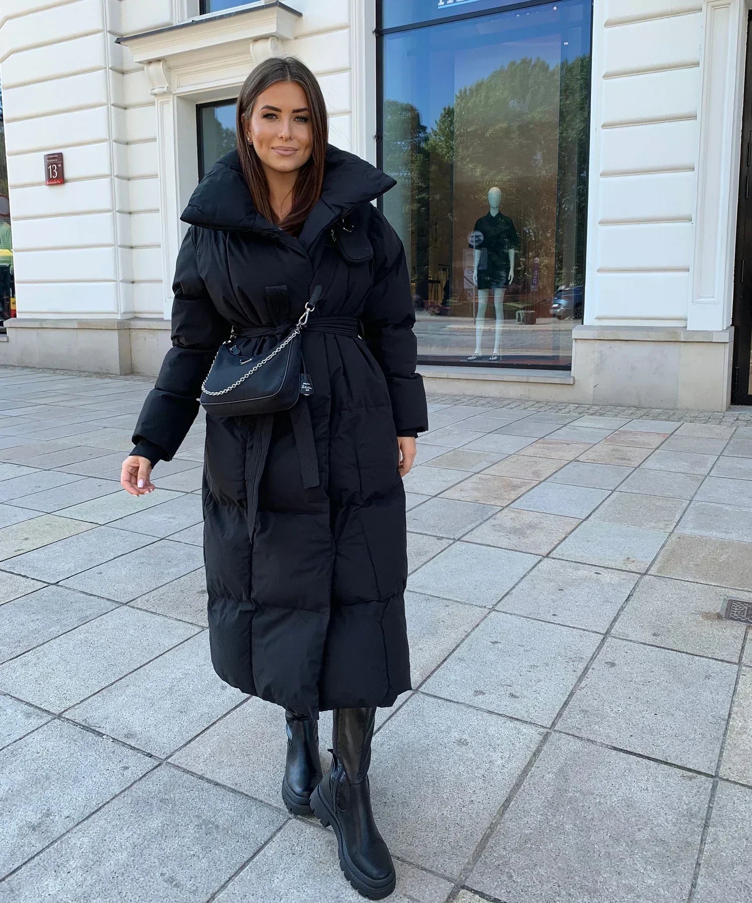 Women's Long Coats | Elegant Quilted Coat | Bellagio Moda