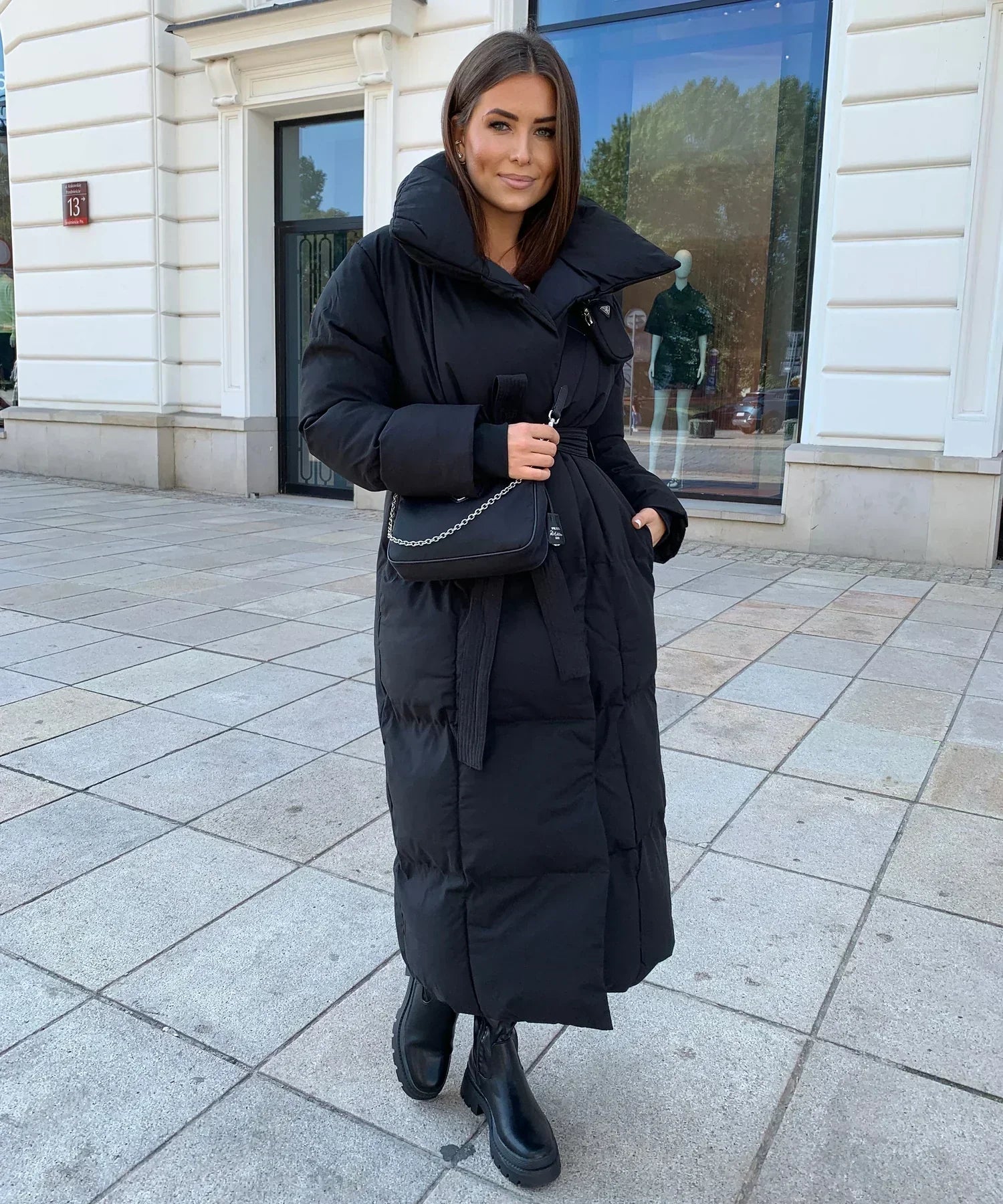 Women's Long Coats | Elegant Quilted Coat | Bellagio Moda