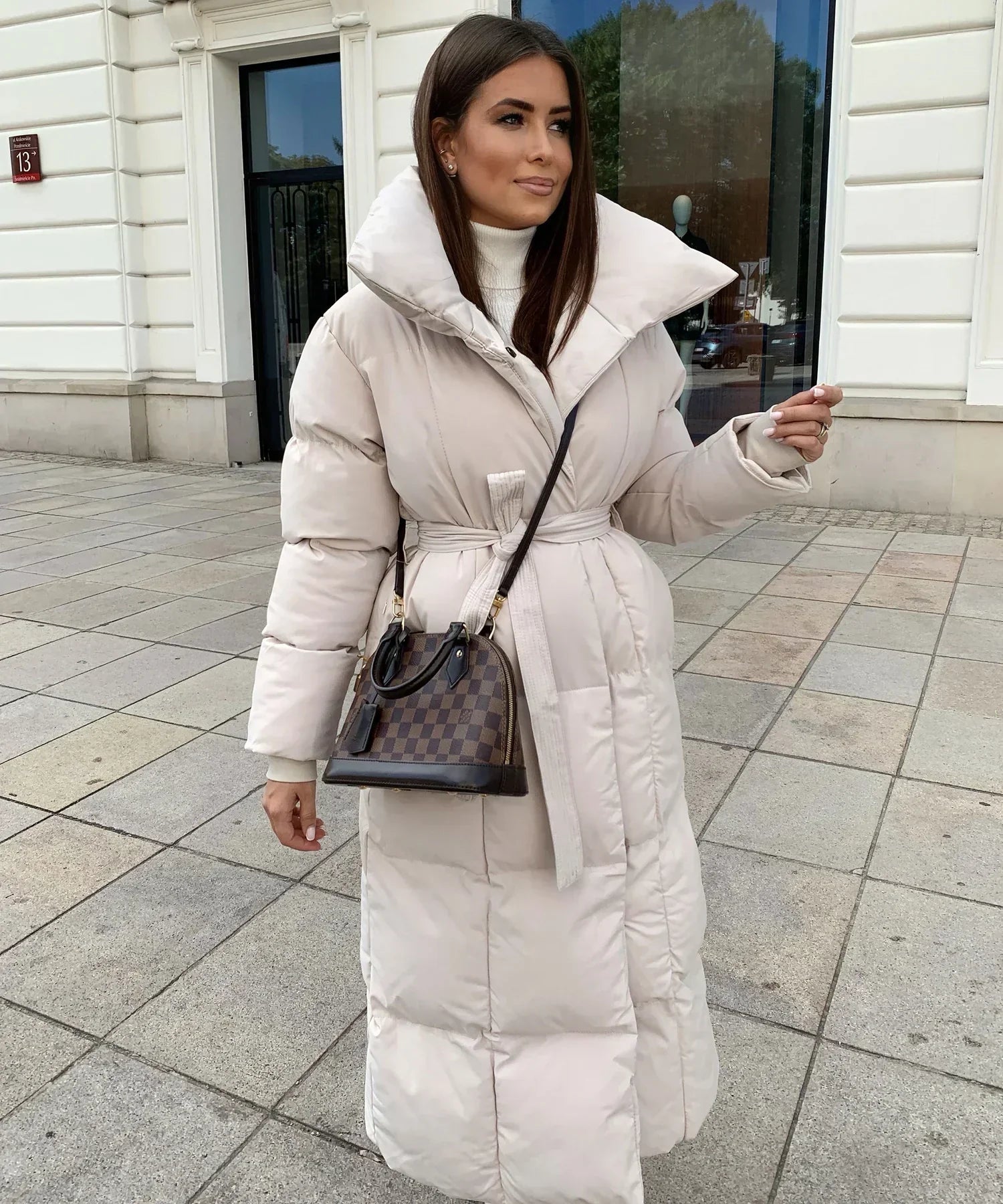 Women's Long Coats | Elegant Quilted Coat | Bellagio Moda