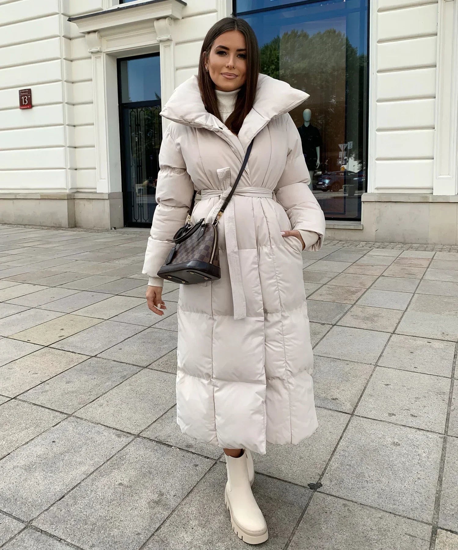 Women's Long Coats | Elegant Quilted Coat | Bellagio Moda