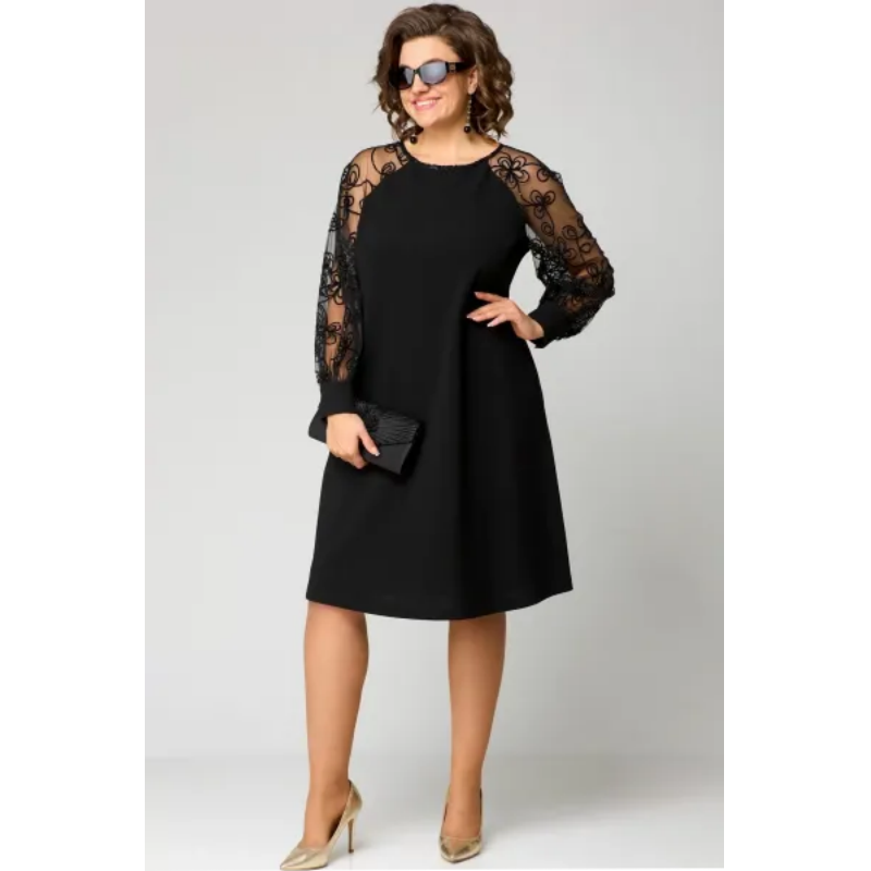 Helen - Elegant Lace Round Neck Dress