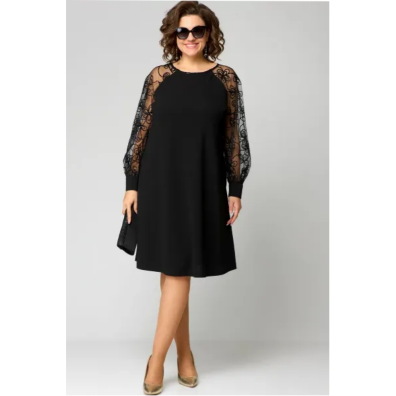 Helen - Elegant Lace Round Neck Dress