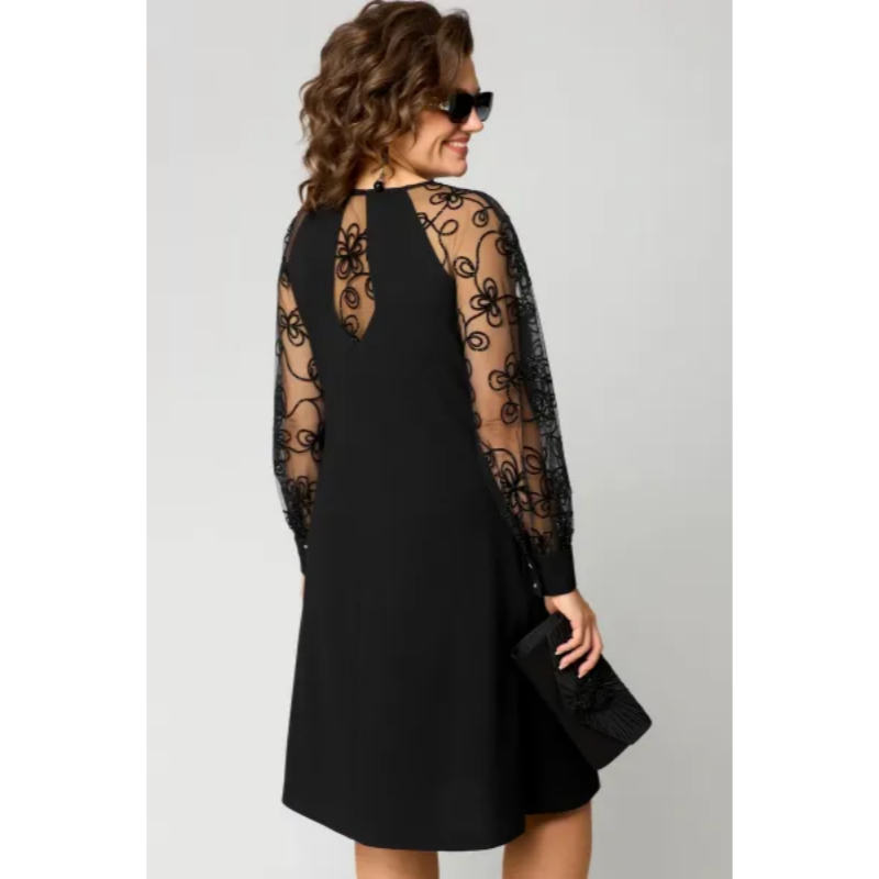 Helen - Elegant Lace Round Neck Dress