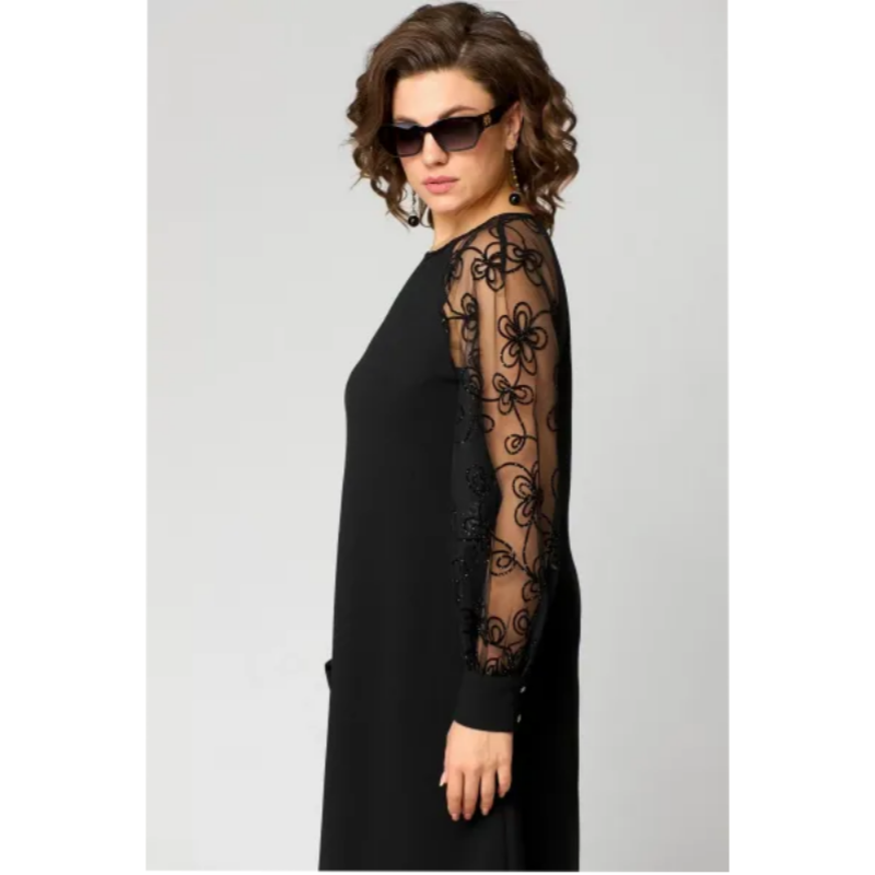 Helen - Elegant Lace Round Neck Dress