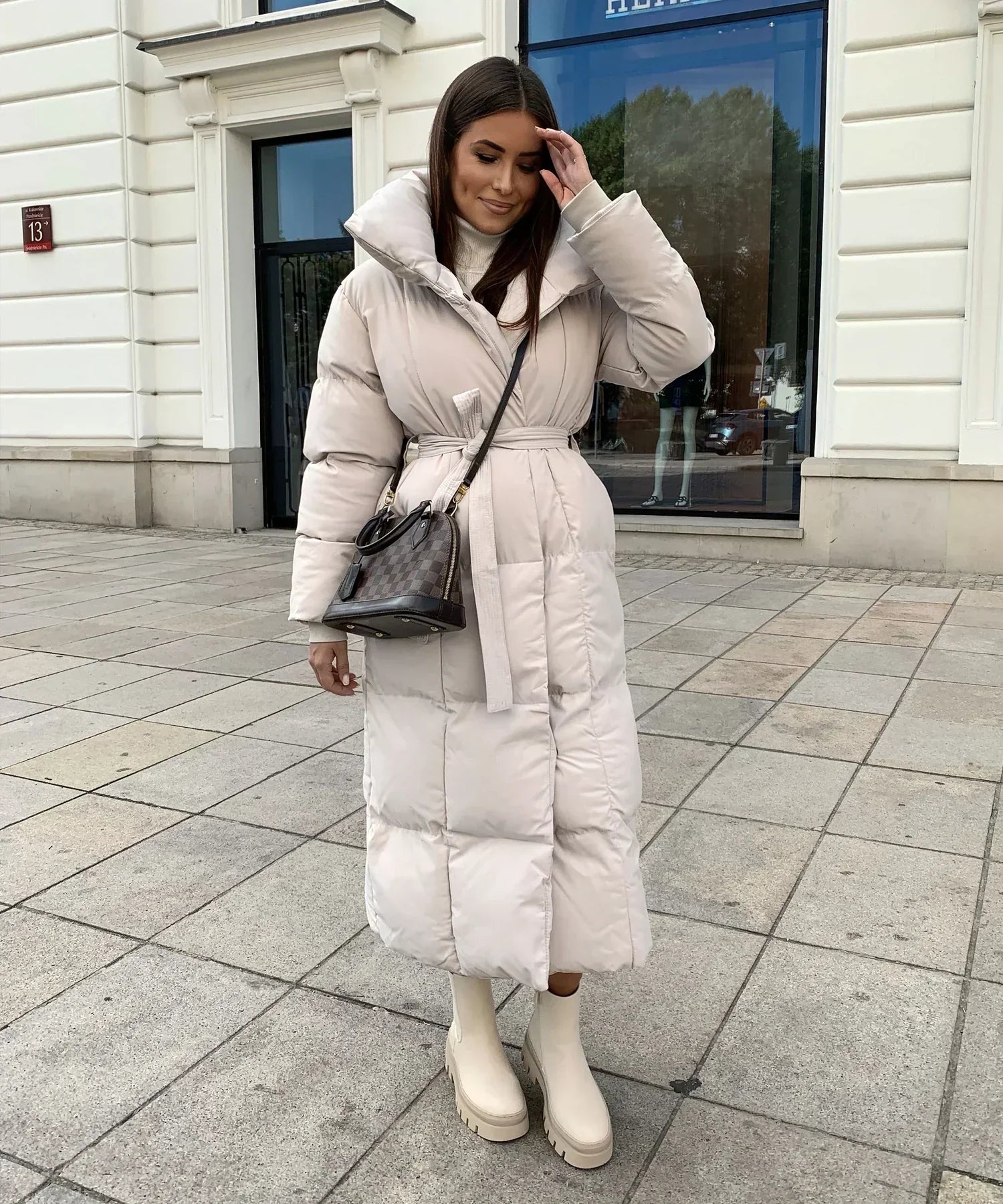 Women's Long Coats | Elegant Quilted Coat | Bellagio Moda